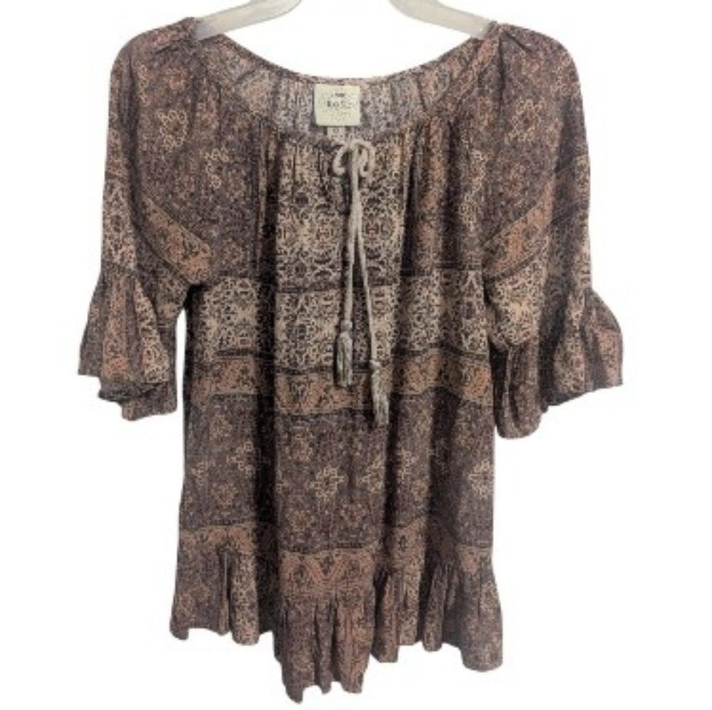 Knox Rose Women's Blouse XS Boho Purple W-504